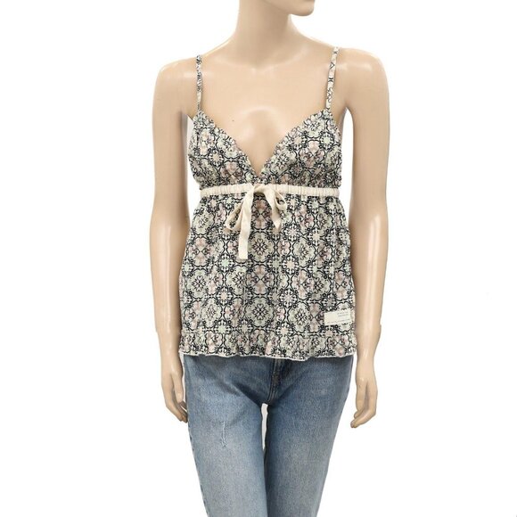 Odd Molly Anthropologie Fin-Tastic Tank Cami Top Cotton Ruffle S-1 New 256684 - Picture 1 of 5